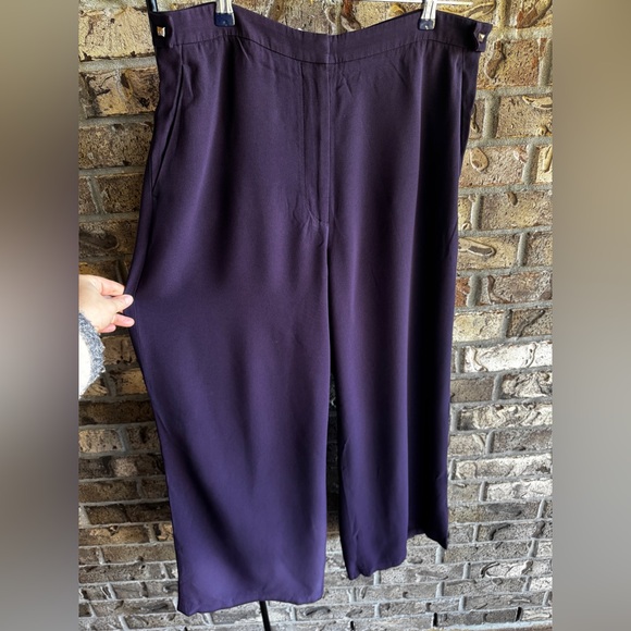 Boss Dark Purple Wide-Leg Women's Tacilana Pants Size 12 - Picture 8 of 16